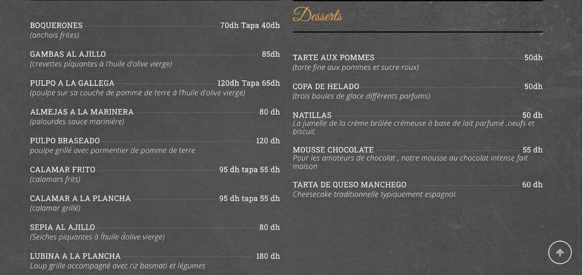 Tiki Tapas menu
