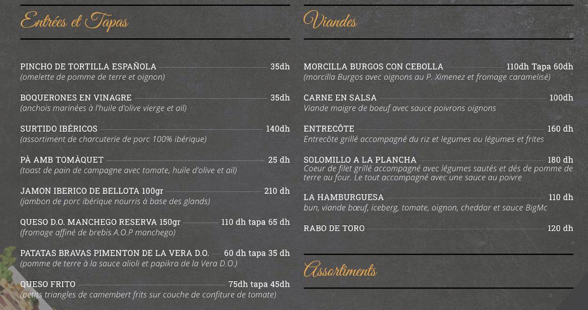 Tiki Tapas menu